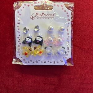 Sanrioed Kuromi Studs Earrings Set